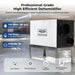 AlorAir Sentinel WHD150/WHD200 Whole House Dehumidifier on a steel stand in a crawl space, rated 165 pints and 4500 sq. ft. with auto defrost features