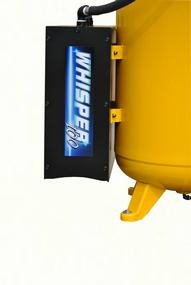 Close-up of EMAX's Silent Air baffle-plate intake system that reduces compressor noise by roughly 25%