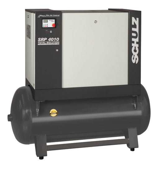 Schulz 4000 Flex Drive Series SRP 4010 rotary screw air compressor with tank
