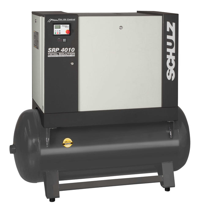 Schulz 4000 Flex Drive Series SRP 4010 rotary screw air compressor with tank