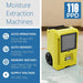 AlorAir Storm DP50 industrial dehumidifier moisture extraction machine rated 110 PPD, shown on a job site floor