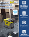 AlorAir Storm SLGR 850X 180 PPD commercial dehumidifier feature graphic highlighting app control, auto operation, memory restart, and auto defrost