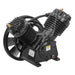 A two-stage, splash-lubricated Schulz Max MSV 30 air compressor pump in solid cast iron, built for 30 CFM output at 175 PSI