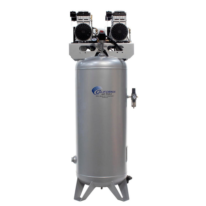 Front view of California Air Tools oil-free ultra quiet air compressor with 60 gallon steel tank