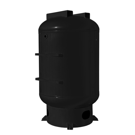 Matte black ASME vertical holding tank by EMAX with auto drain, industrial air storage tank with mounting brackets