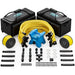 AlorAir X-Force Air Drying System complete kit with blower unit, two rolling carrying cases, coiled yellow hoses, manifolds, and connector fittings